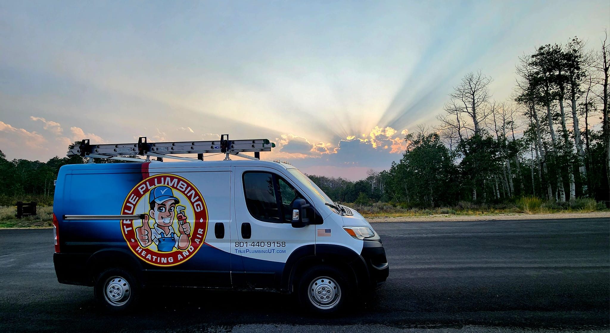 True Plumbing service van in Herriman Utah