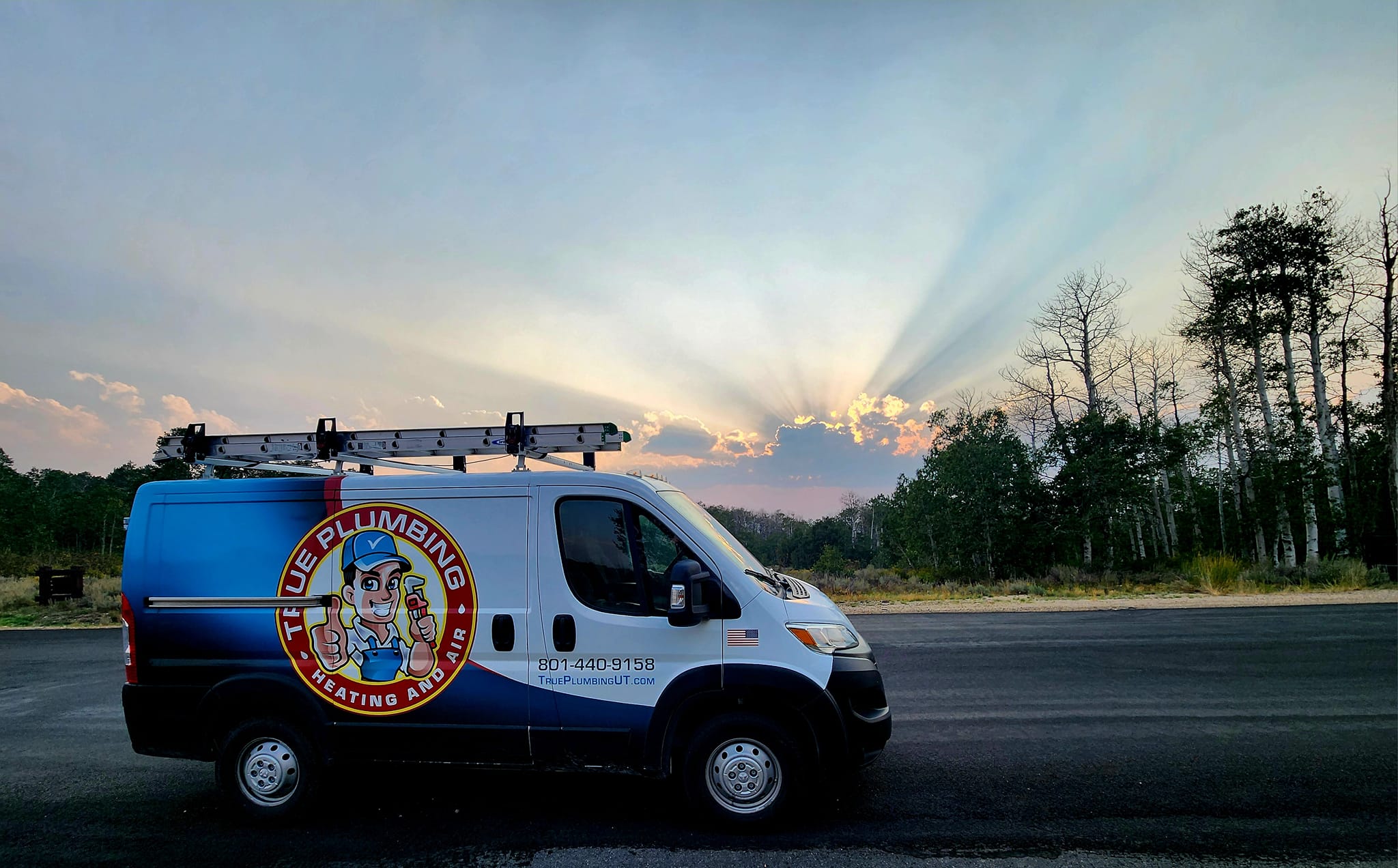 True Plumbing service van in Herriman Utah