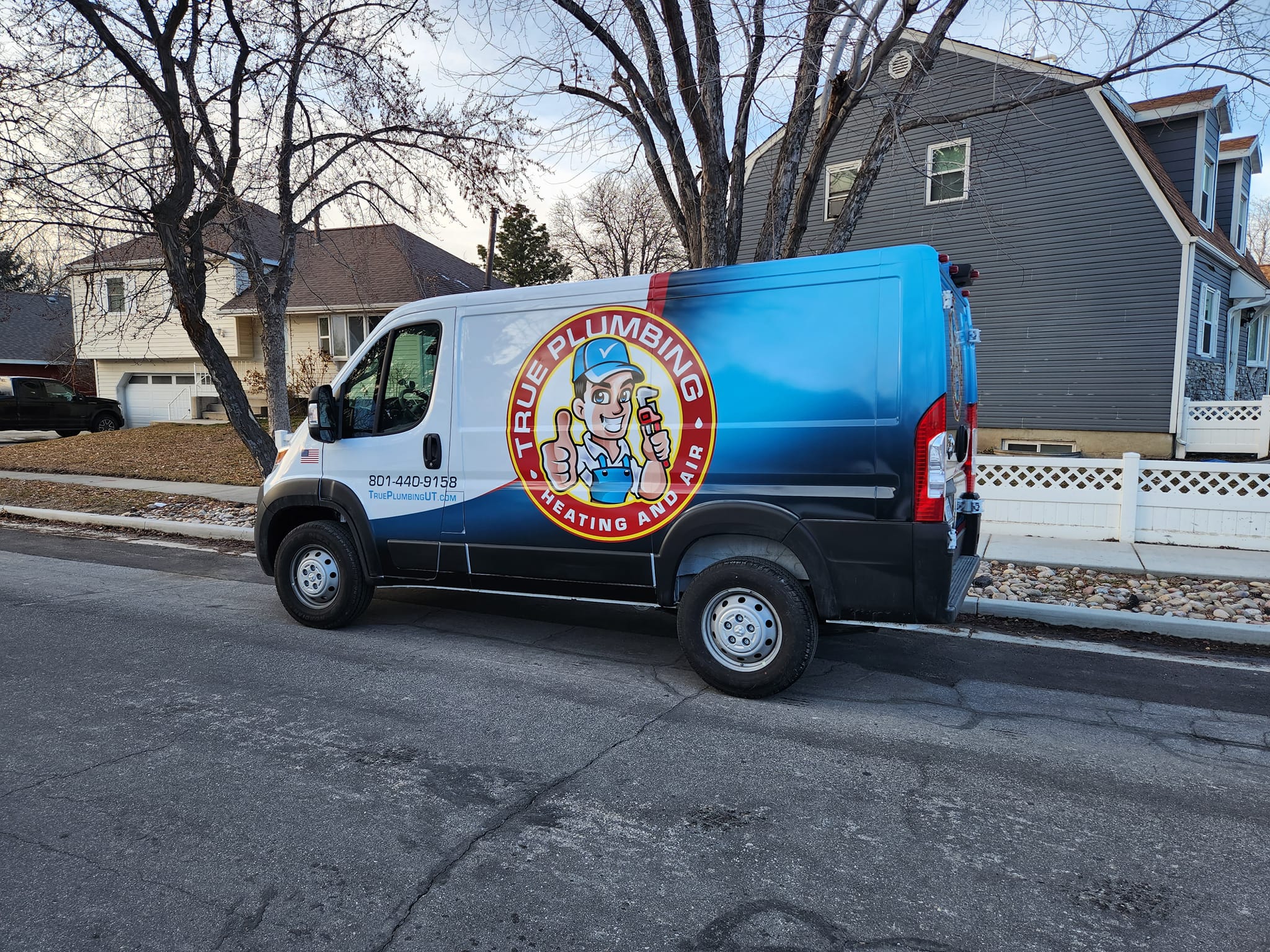 True Plumbing service van serving Kearns Utah