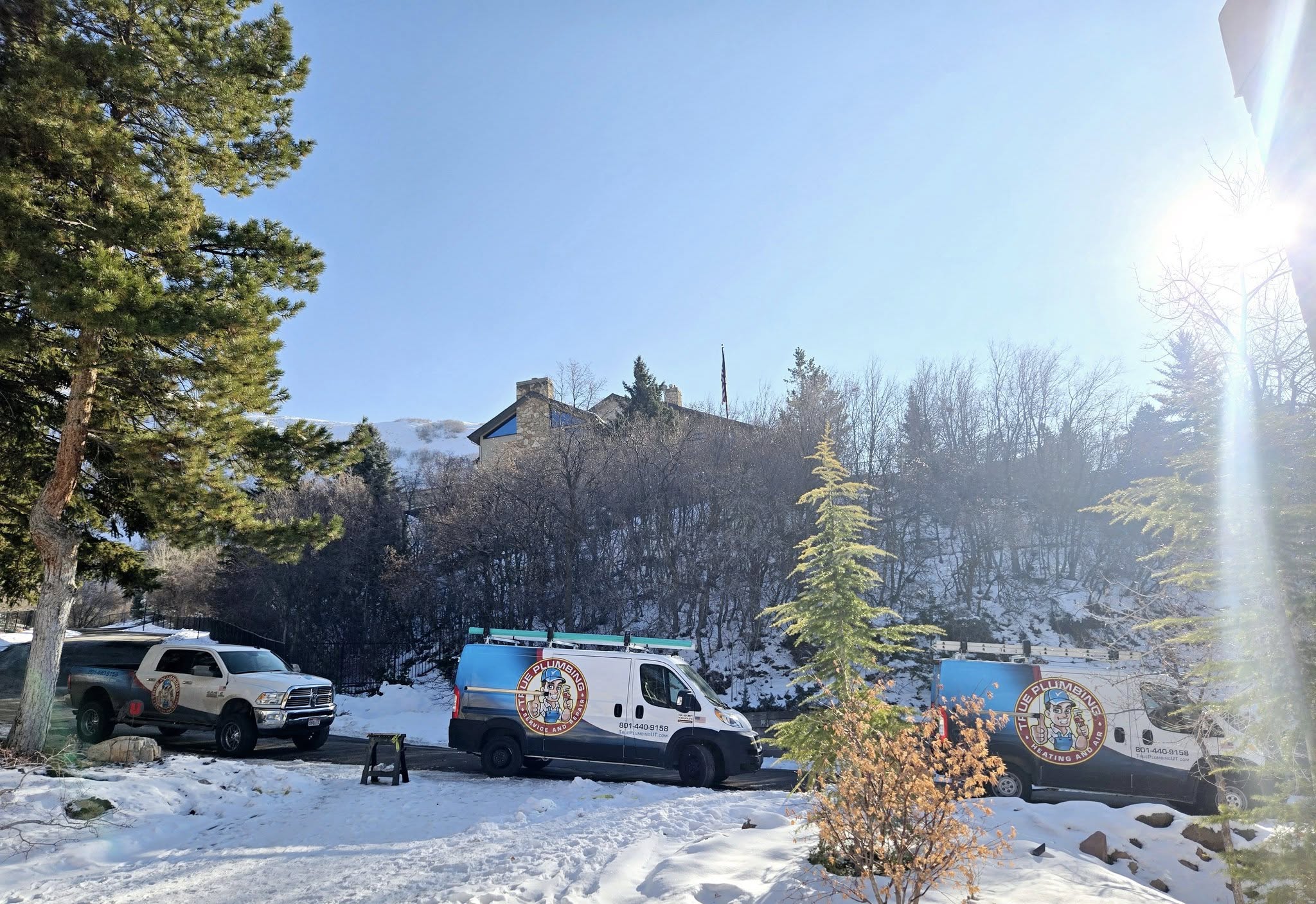 True Plumbing service vans serving Riverton Utah